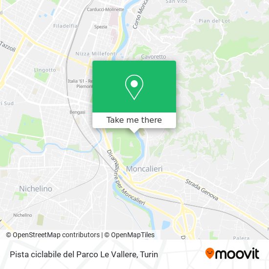 Pista ciclabile del Parco Le Vallere map