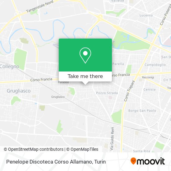 Penelope Discoteca Corso Allamano map