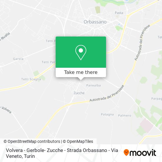 Volvera - Gerbole- Zucche - Strada Orbassano - Via Veneto map