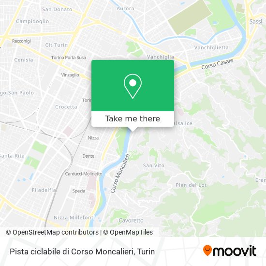 Pista ciclabile di Corso Moncalieri map
