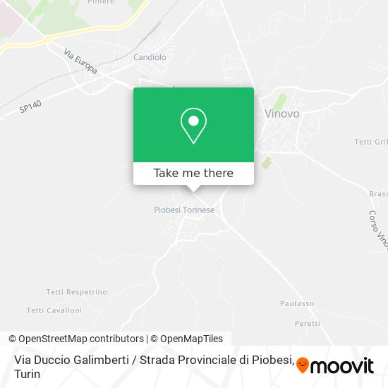 Via Duccio Galimberti / Strada Provinciale di Piobesi map