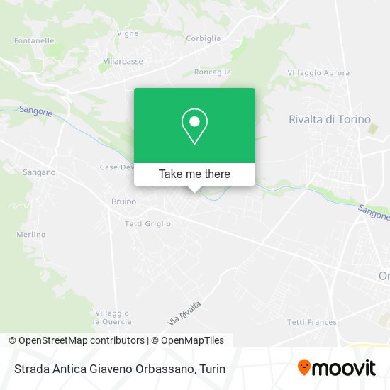 Strada Antica Giaveno Orbassano map