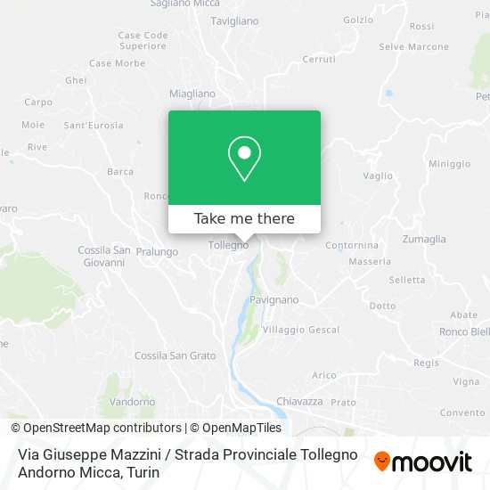 Via Giuseppe Mazzini / Strada Provinciale Tollegno Andorno Micca map