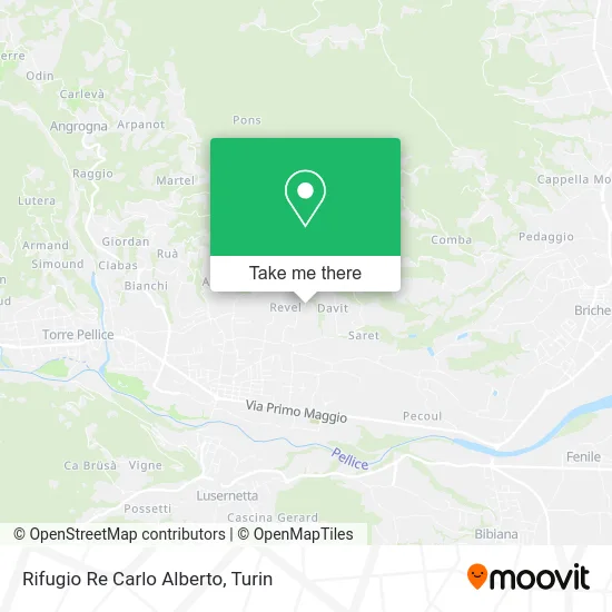 Re Carlo Alberto Refuge map