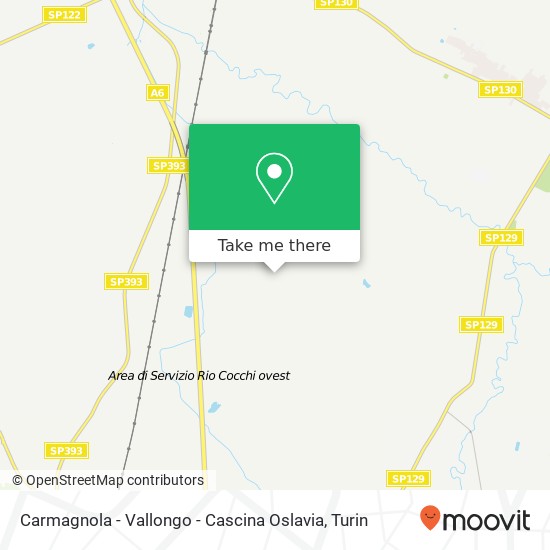 Carmagnola - Vallongo - Cascina Oslavia map