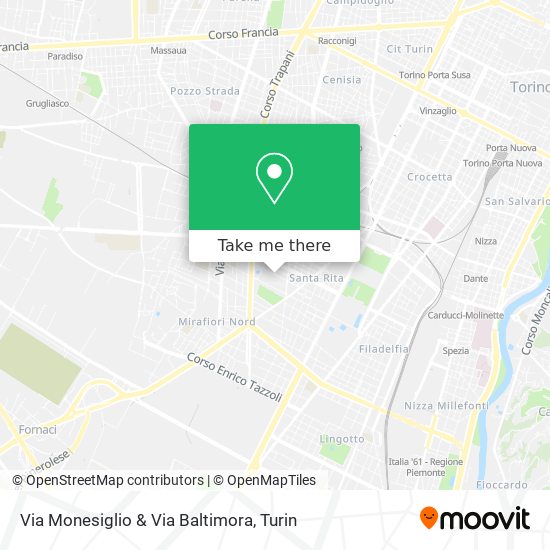 Via Monesiglio & Via Baltimora map