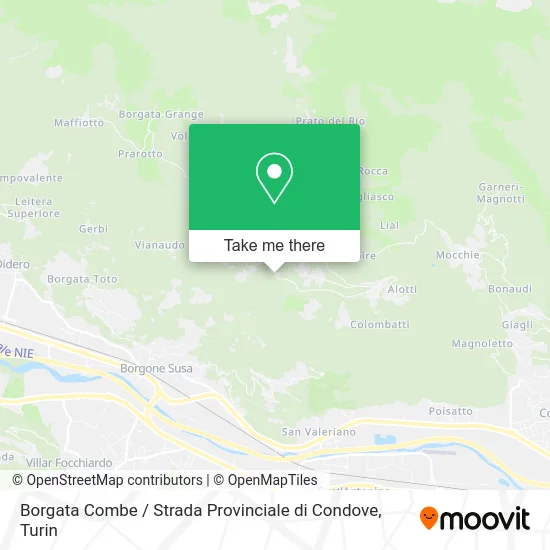 Combe District / Provincial Road of Condove map