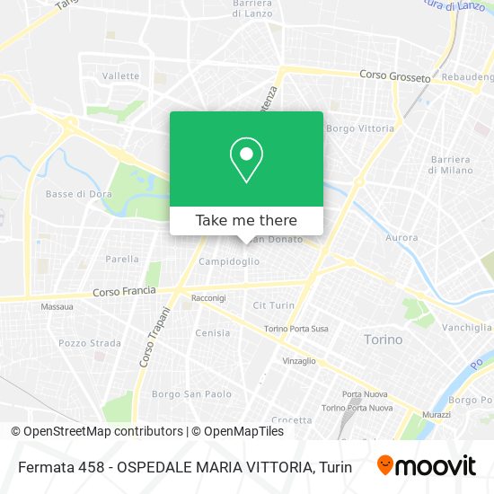 Fermata 458 - OSPEDALE MARIA VITTORIA map