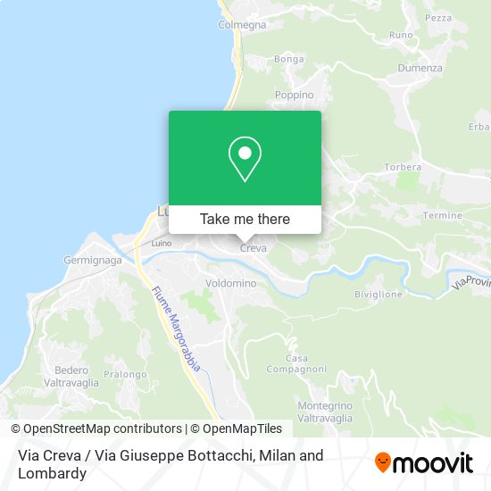 Via Creva / Via Giuseppe Bottacchi map