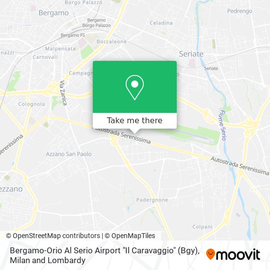 Bergamo-Orio Al Serio Airport "Il Caravaggio" (Bgy) map