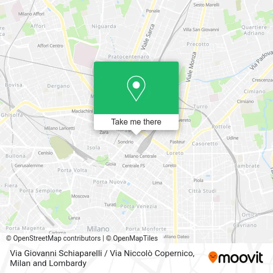 Via Giovanni Schiaparelli / Via Niccolò Copernico map