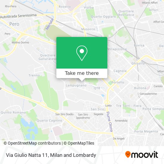 how to get to via giulio natta 11 in milano by metro bus train or light rail