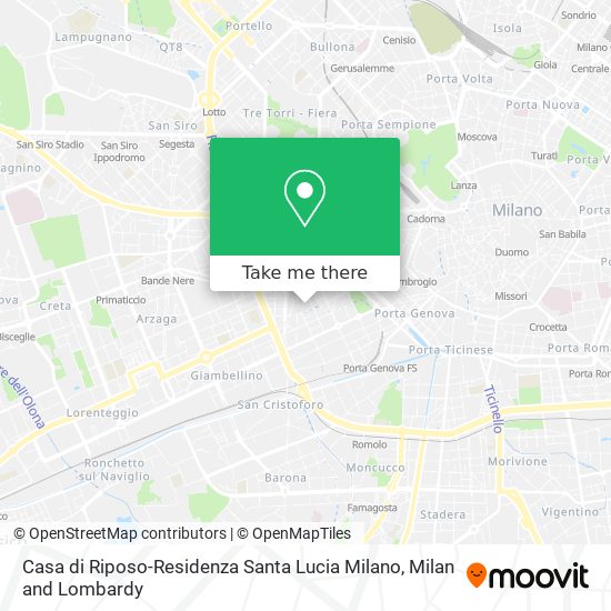 Casa di Riposo-Residenza Santa Lucia Milano map