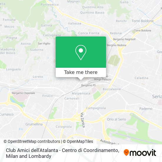 Club Amici dell'Atalanta - Centro di Coordinamento map