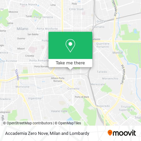 Accademia Zero Nove map