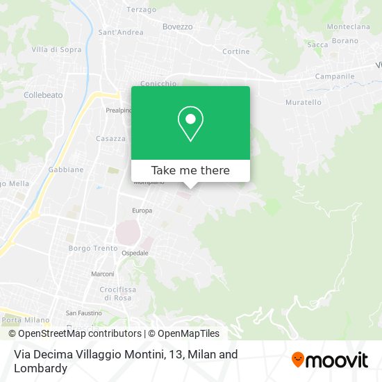 Via Decima Villaggio Montini, 13 map