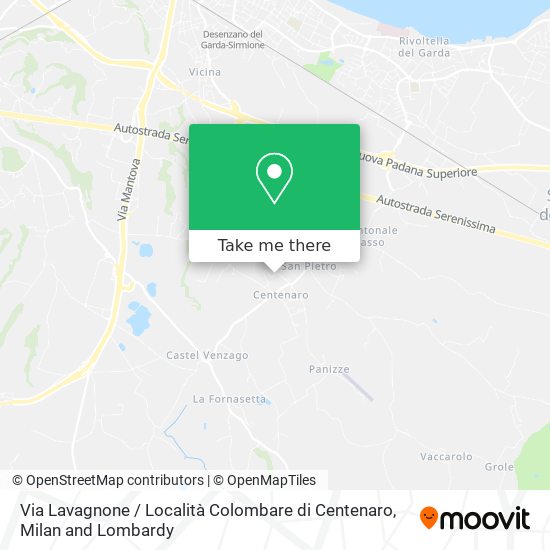 Via Lavagnone / Località Colombare di Centenaro map