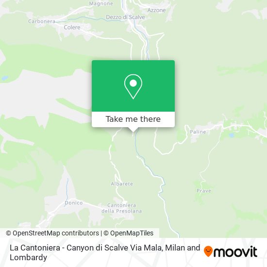 La Cantoniera - Canyon di Scalve Via Mala map