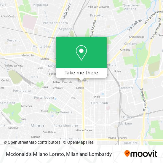 Mcdonald's Milano Loreto map