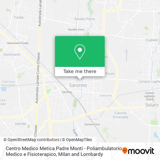 Centro Medico Metica Padre Monti - Poliambulatorio Medico e Fisioterapico map