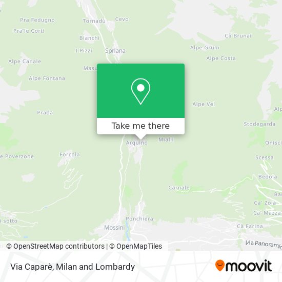 Via Caparè map
