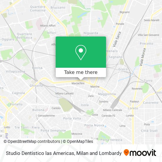 Studio Dentistico las Americas map
