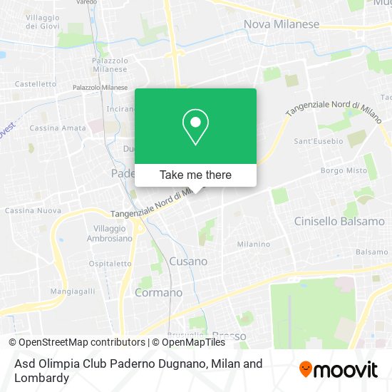 Asd Olimpia Club Paderno Dugnano map