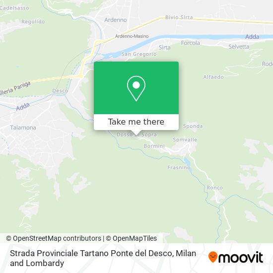 Strada Provinciale Tartano Ponte del Desco map