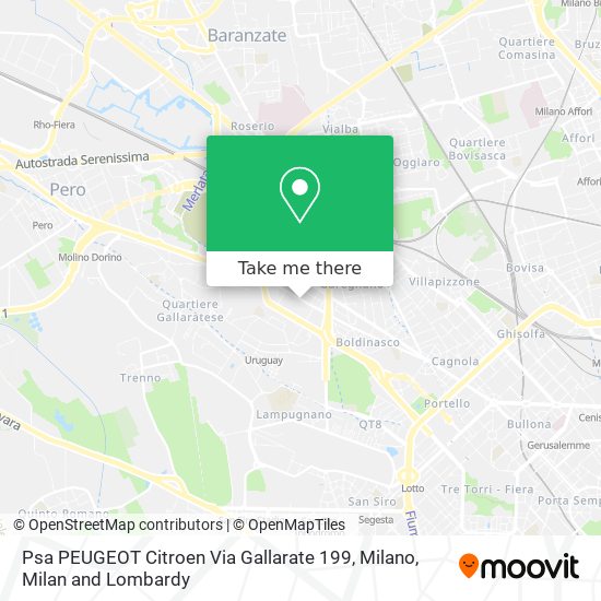 Psa PEUGEOT Citroen Via Gallarate 199, Milano map