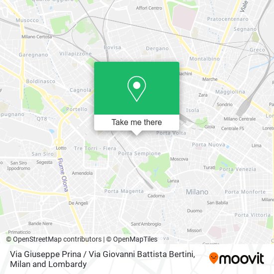 Via Giuseppe Prina / Via Giovanni Battista Bertini map