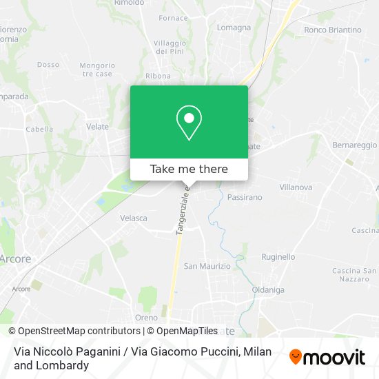 Via Niccolò Paganini / Via Giacomo Puccini map