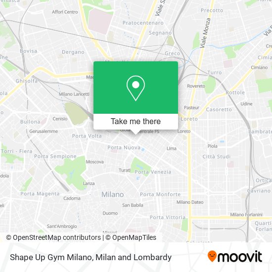 Shape Up Gym Milano map