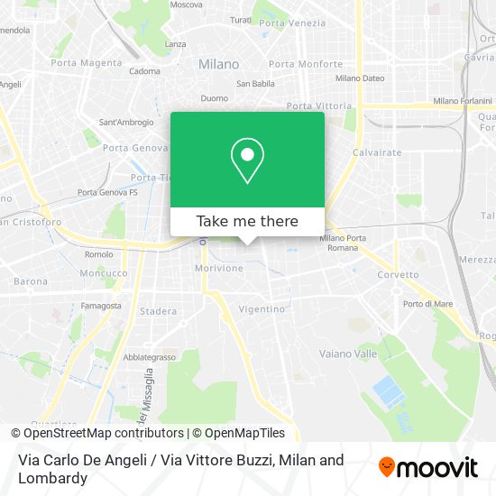 Via Carlo De Angeli / Via Vittore Buzzi map