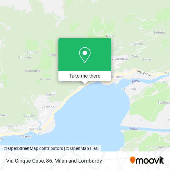 Via Cinque Case, 86 map