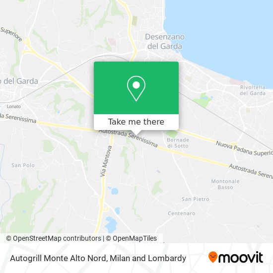 Autogrill Monte Alto Nord map