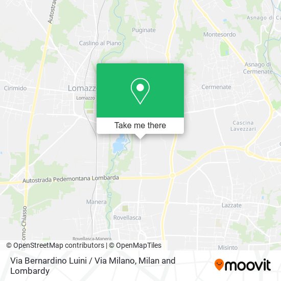Via Bernardino Luini / Via Milano map