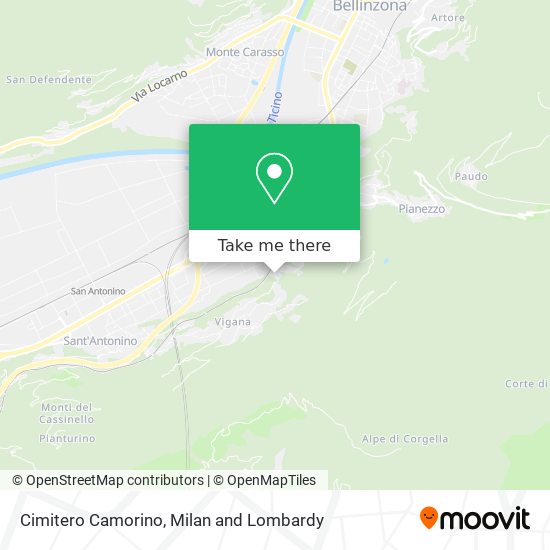 Cimitero Camorino map