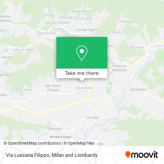 Via Lussana Filippo map