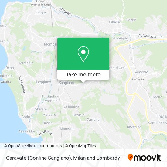 Caravate (Confine Sangiano) map