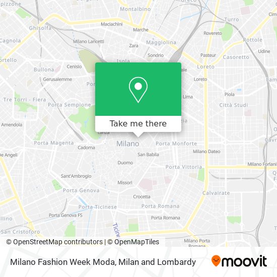 Milano Fashion Week Moda map