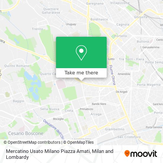 Mercatino Usato Milano Piazza Amati map