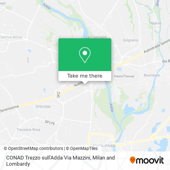 CONAD Trezzo sull'Adda Via Mazzini map