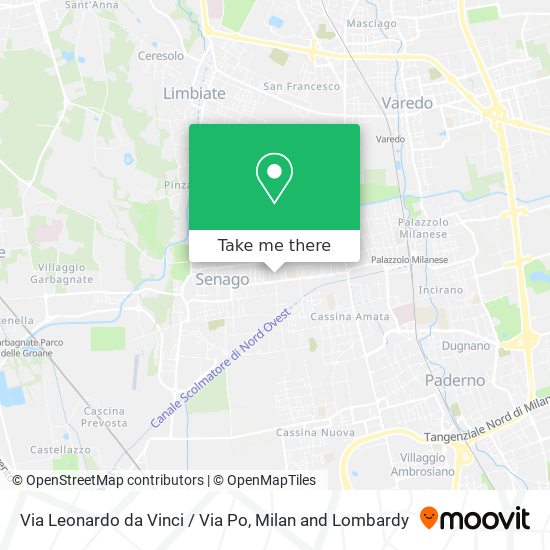 Via Leonardo da Vinci / Via Po map