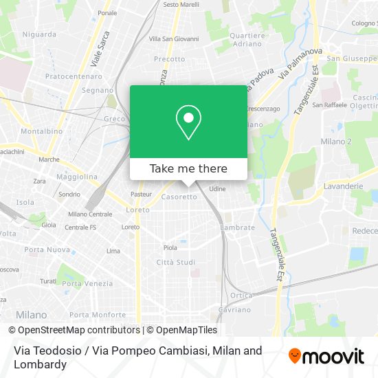Via Teodosio / Via Pompeo Cambiasi map