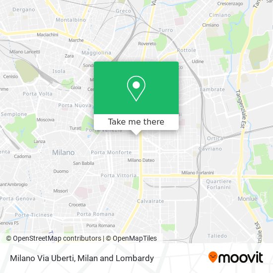 Milano Via Uberti map