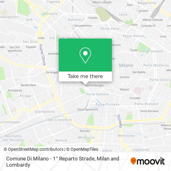 Comune Di Milano - 1° Reparto Strade map