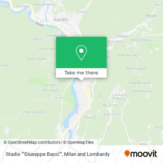 Stadio ""Giuseppe Bacci"" map