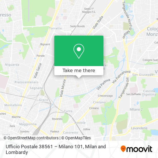 Ufficio Postale 38561 – Milano 101 map