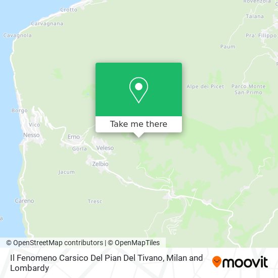 Il Fenomeno Carsico Del Pian Del Tivano map