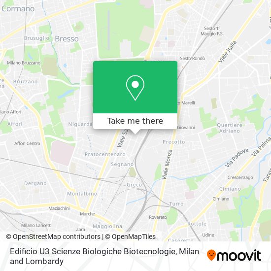 Edificio U3 Scienze Biologiche Biotecnologie map